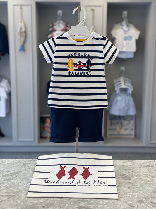 WEEKEND A LA MER Boys Modjo Navy Short Set - 12224