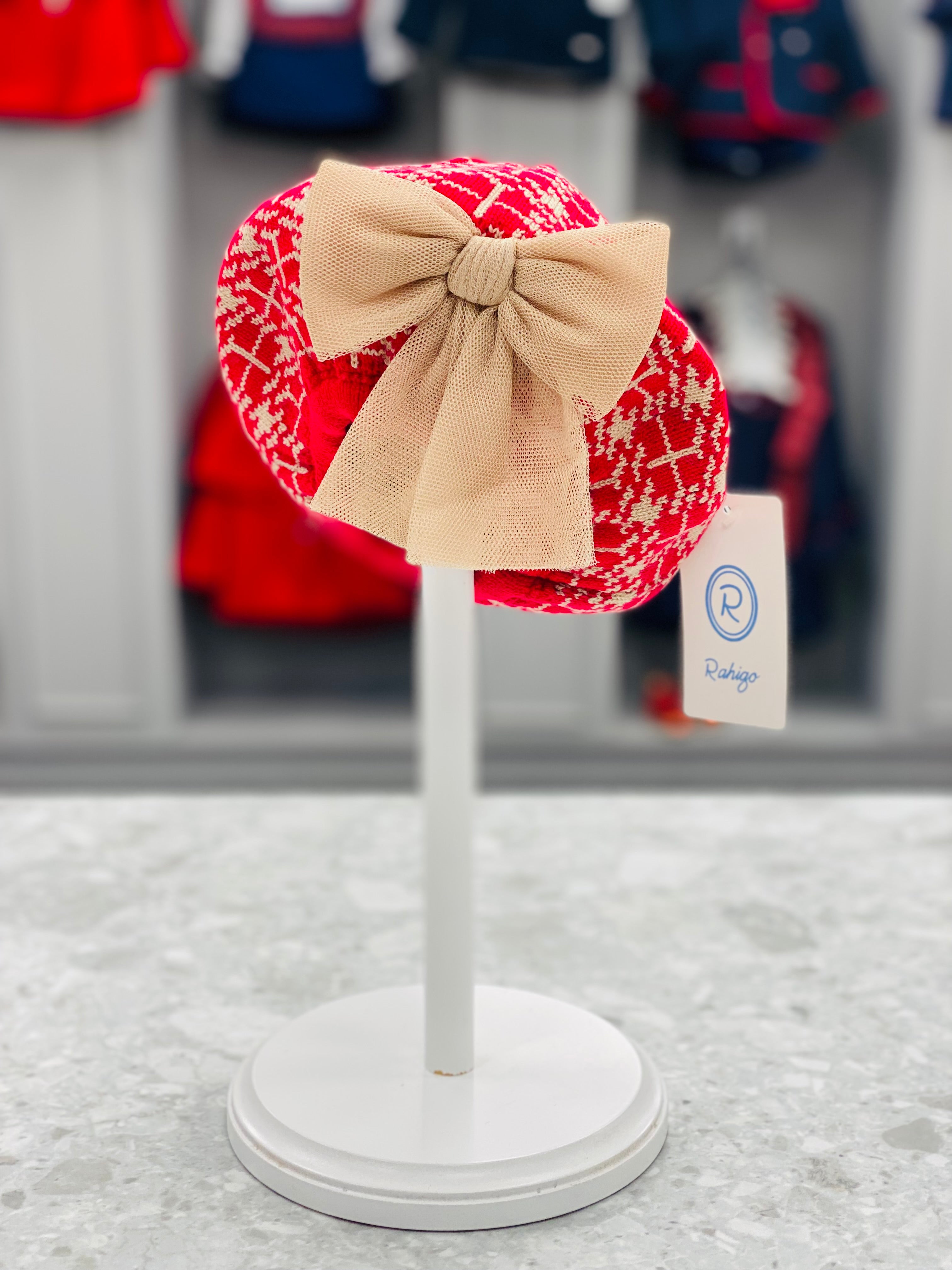 RAHIGO Camel & Red Girls Beret - CLEARANCE SALE