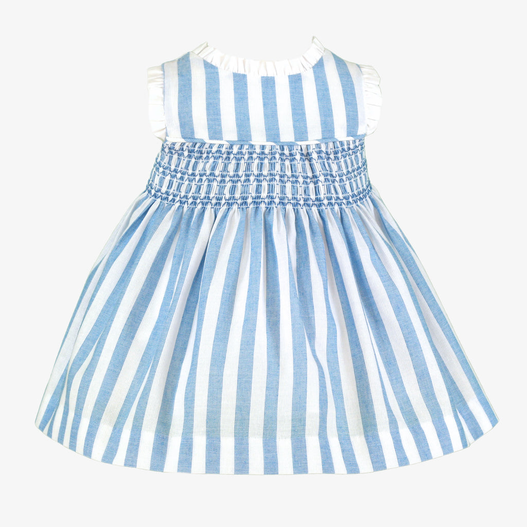 MIRANDA Blue & White Stripe Girls Dress - 40V