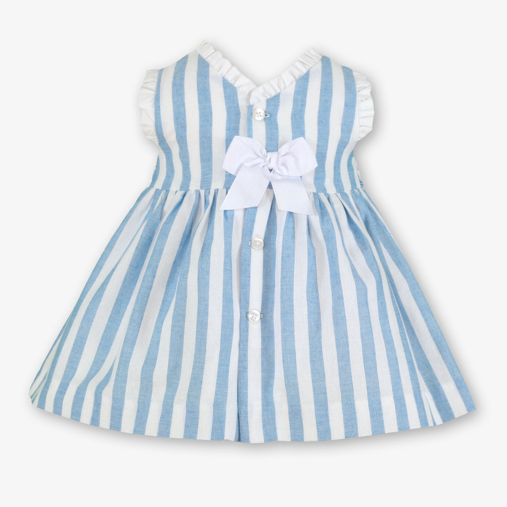 MIRANDA Blue & White Stripe Girls Dress - 40V