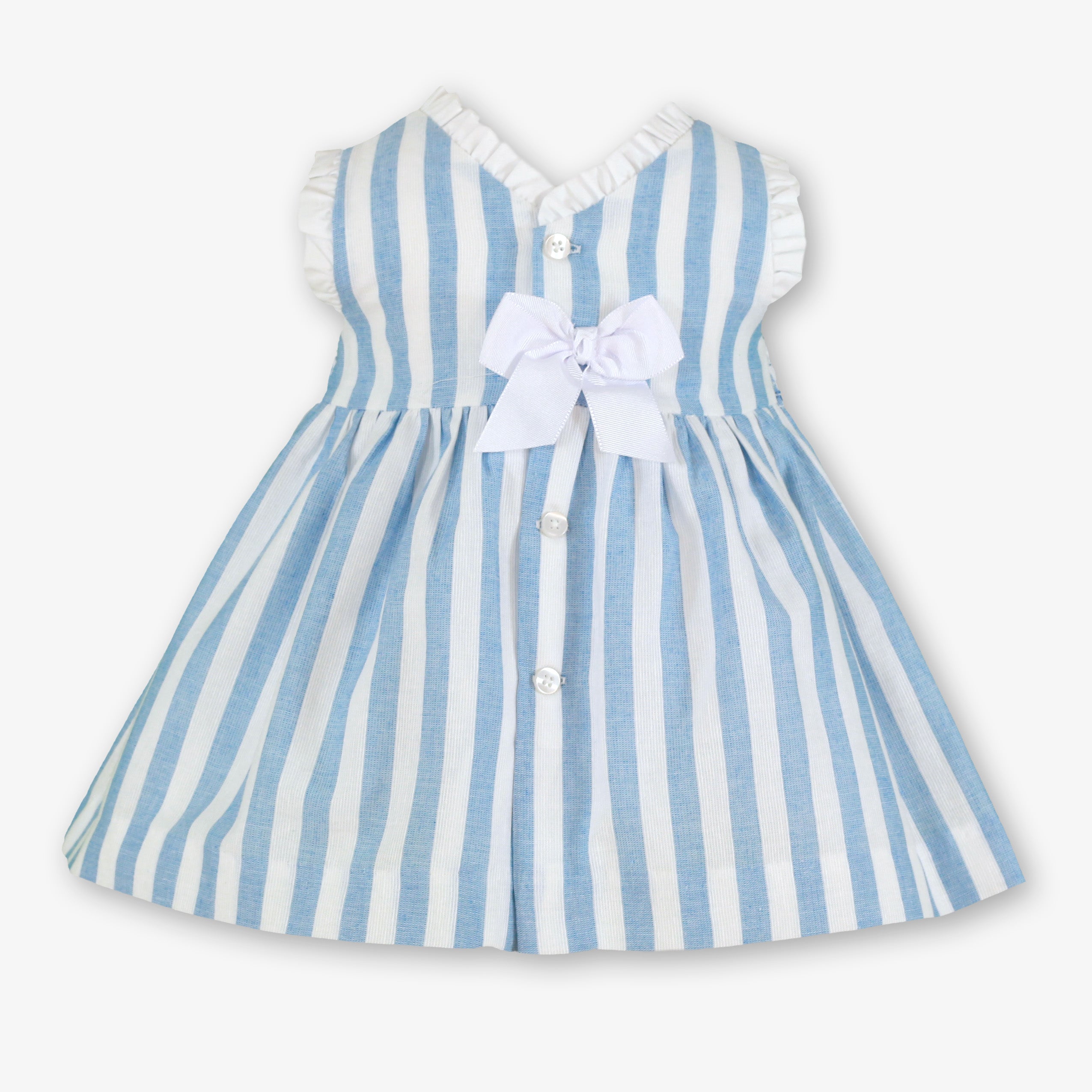 MIRANDA Blue & White Stripe Girls Dress - 40V