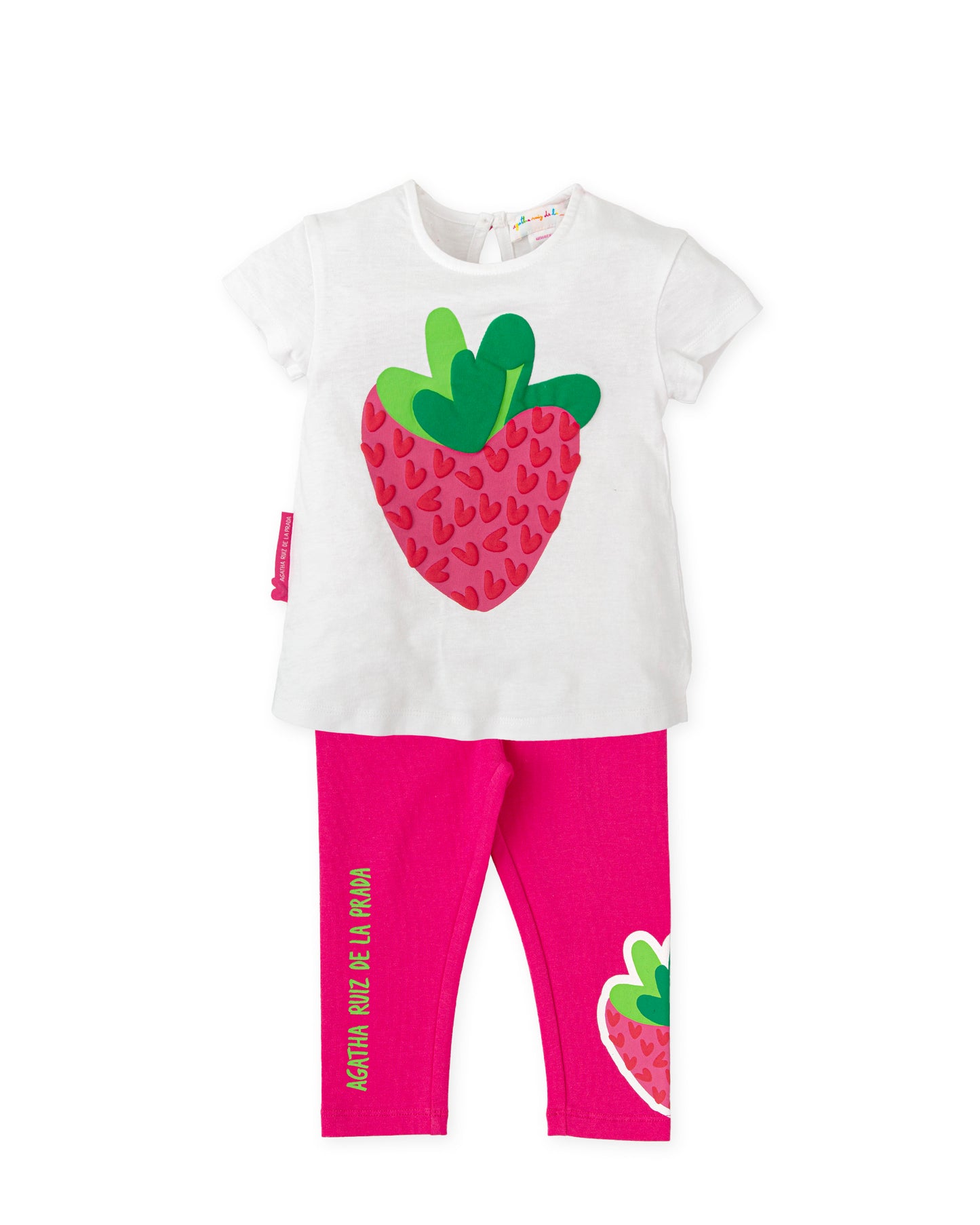 AGATHA RUIZ DE LA PRADA SS25 Geranio Girls Strawberry Print Leggings Set