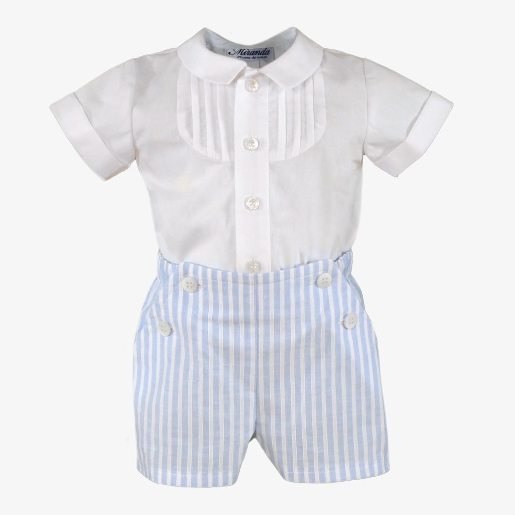 MIRANDA Blue & White Stripe Boys Short Set - 45/23