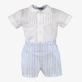 MIRANDA Blue & White Stripe Boys Short Set - 45/23