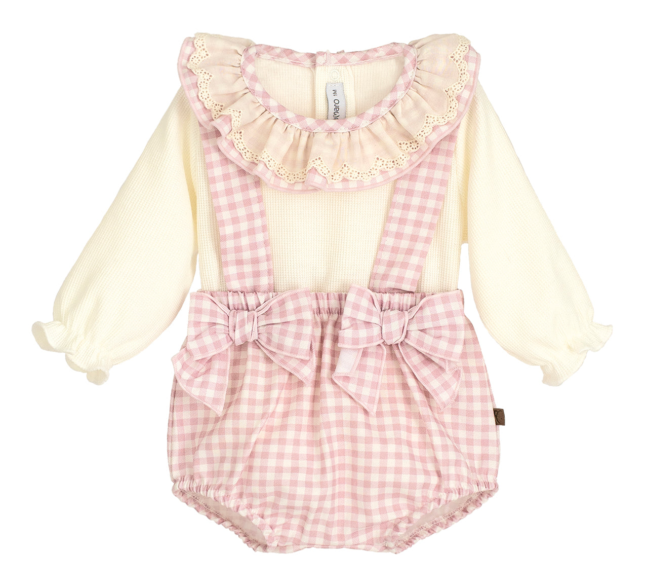 AW25 CALAMARO Berg Girls Pink Gingham Jam Pant Set - 11178