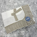 JULIANA Azahar Girls White & Beige Bow Knitted Blanket - 26000