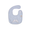 Baby Gi blue Pima cotton baby dummy clip with signature angel wings detail, made in Portugal.