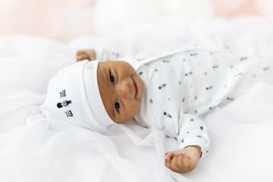 BLUES BABY Sitges Boys White Soldier Print Babygrow & Hat - CLEARANCE SALE