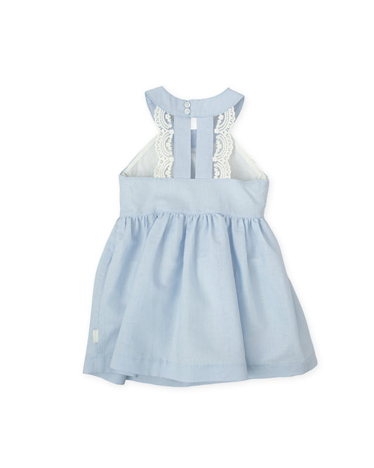 TUTTO PICCOLO SS25 Viena Girls Porcelain Blue Dress