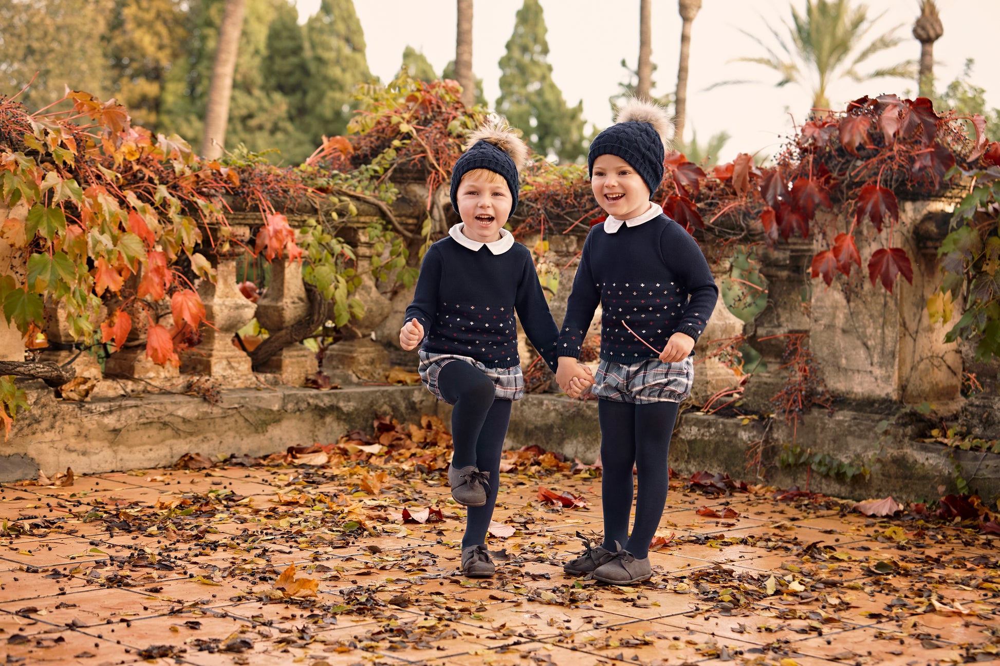 AW25 JULIANA Armonia Boys Navy & Red Check Jam Pant Set - 25590