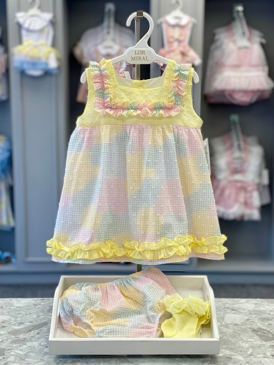 LOR MIRAL Lirio Baby Girls Pastel Dress & Knickers - 41008