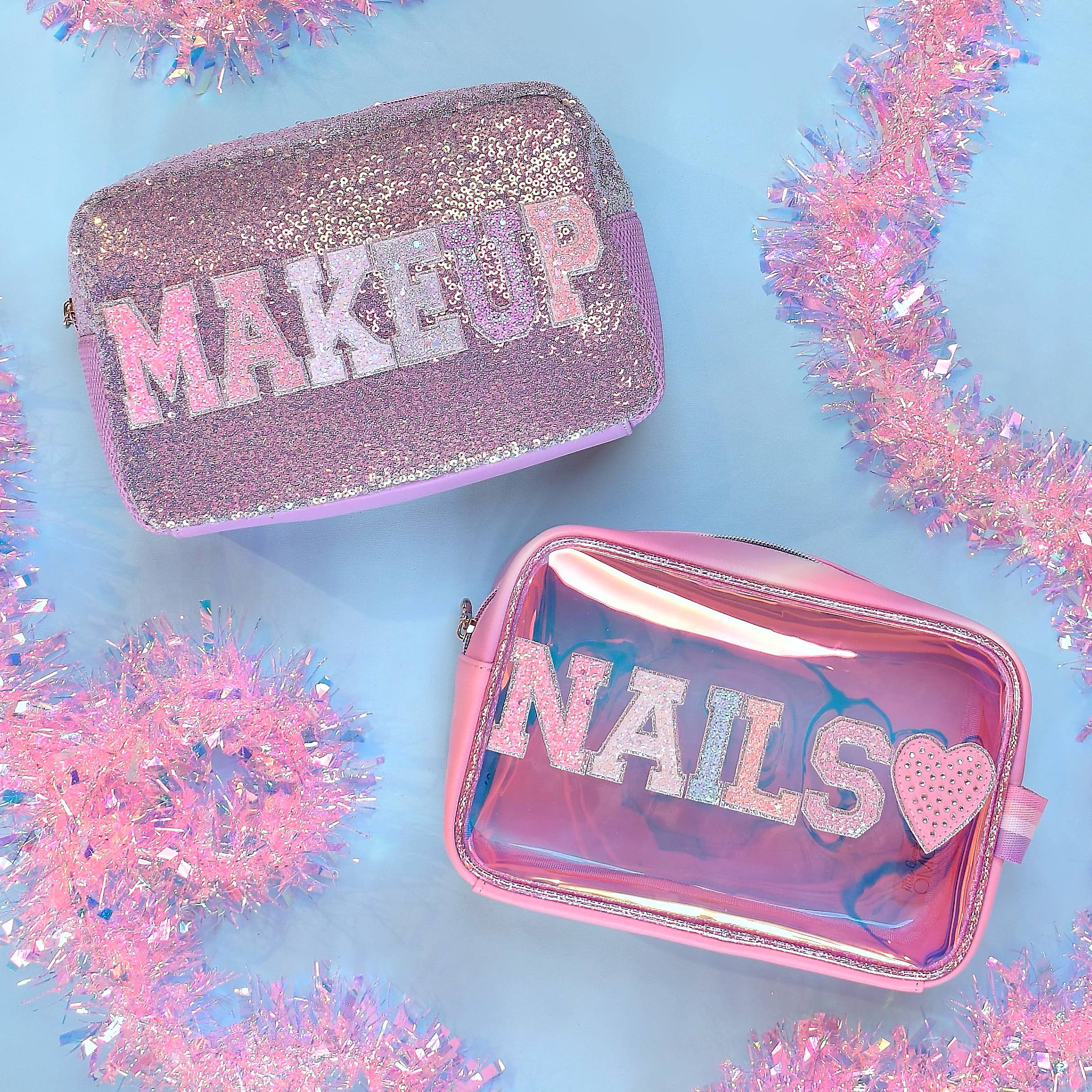 Detail view of OMG Accessories Nails clear pouch