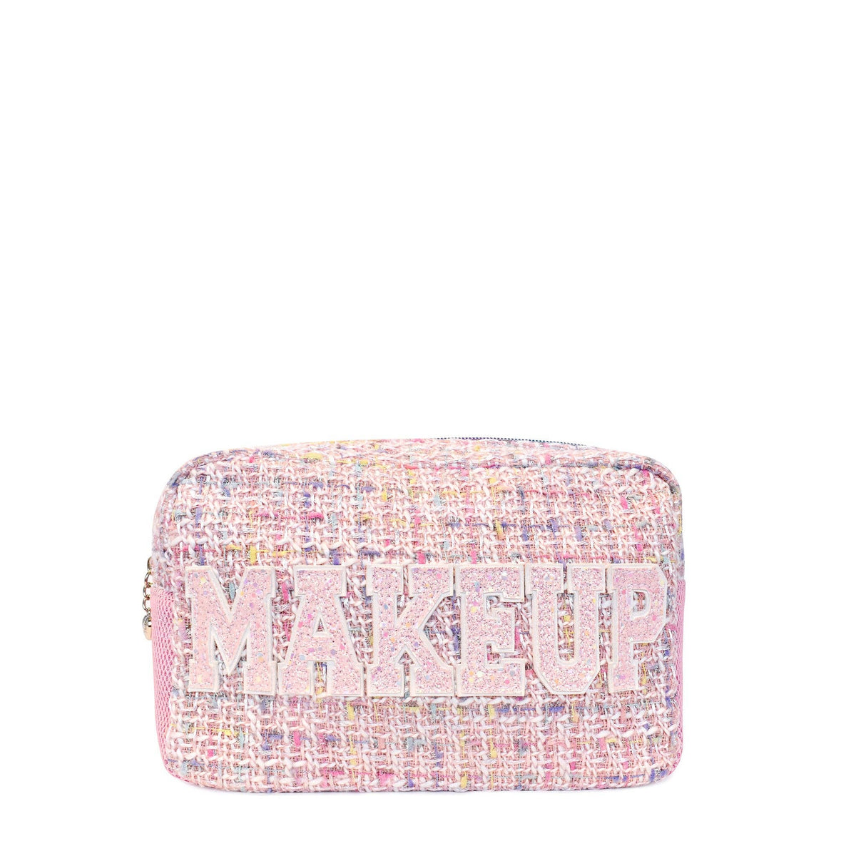 OMG Accessories Makeup pastel tweed pouch