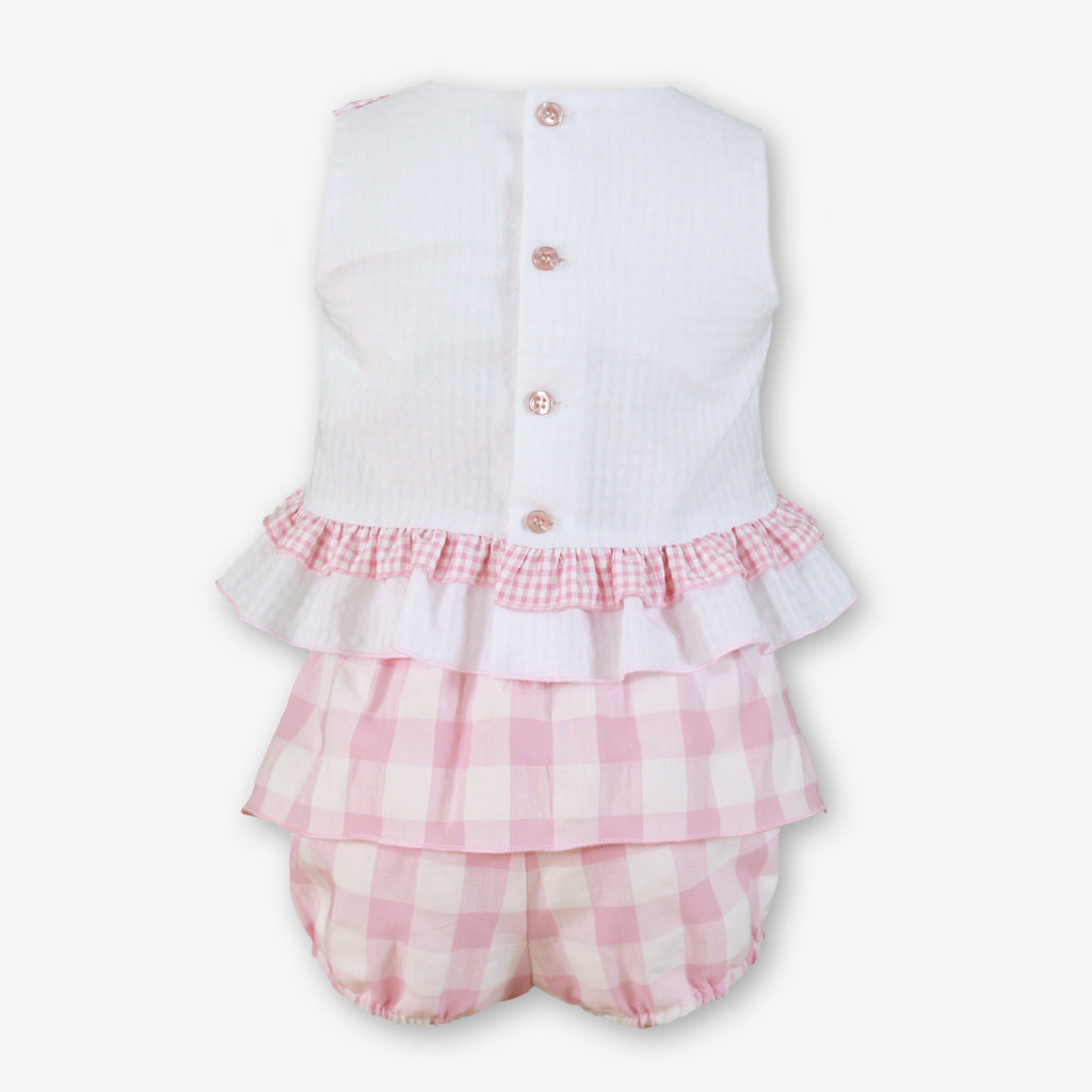MIRANDA Pink Gingham Girls Shorts Set - 502/23