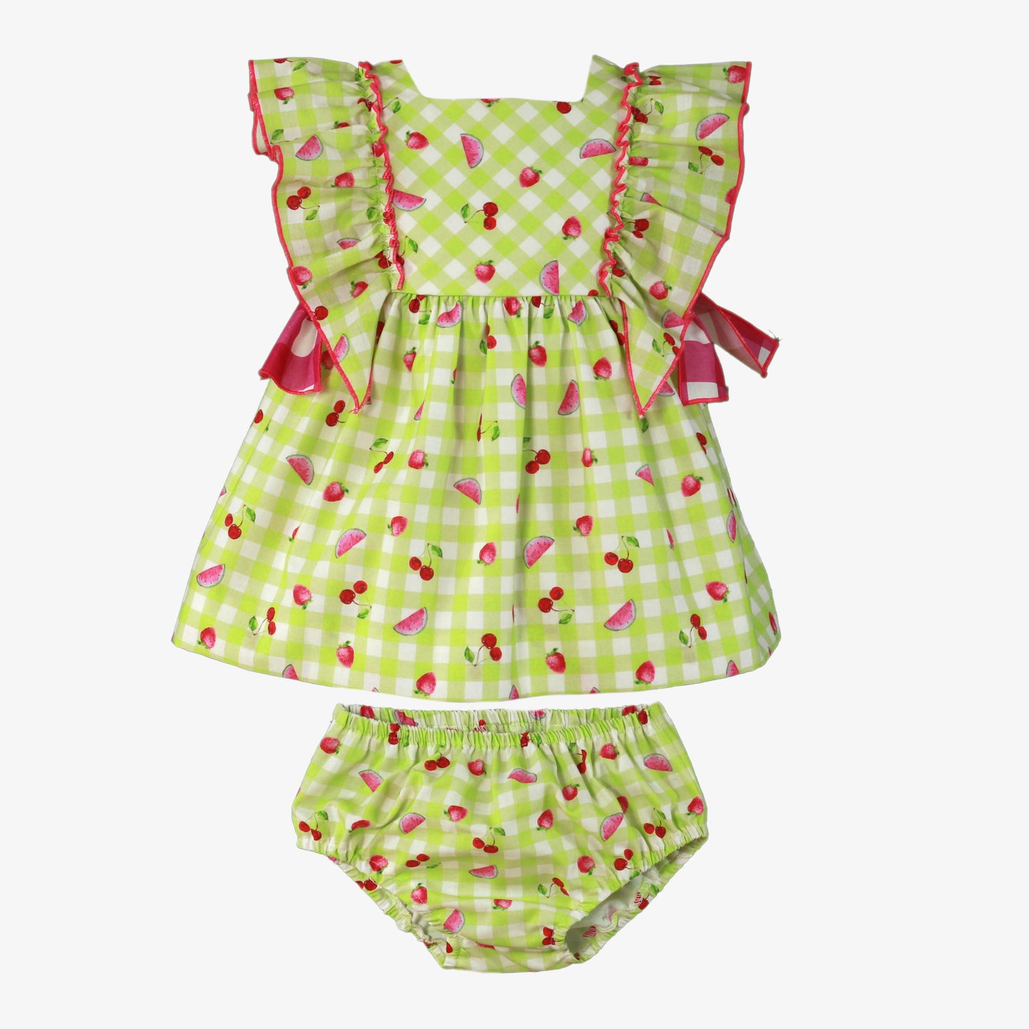 MIRANDA SS25 Lime Girls Fruit Print Dress & Knickers - 502VB