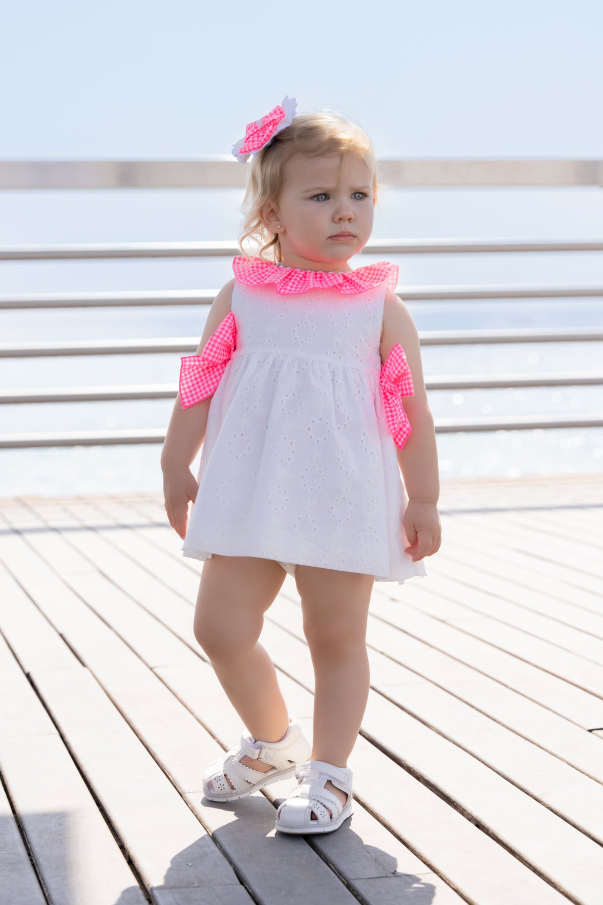 MIRANDA Neon Check Girls Dress - 504V
