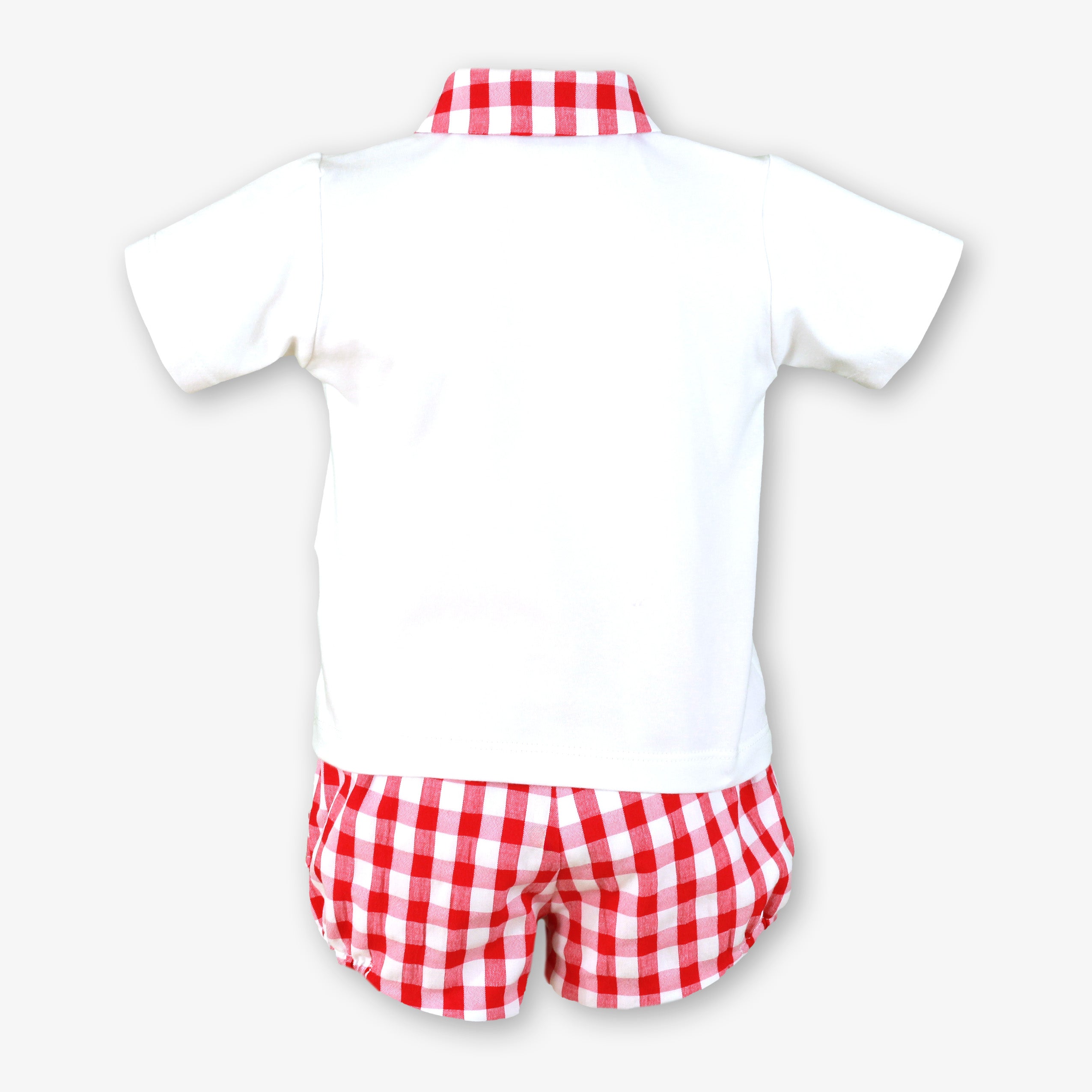 MIRANDA Red & White Gingham Boys Short Set - 516/23