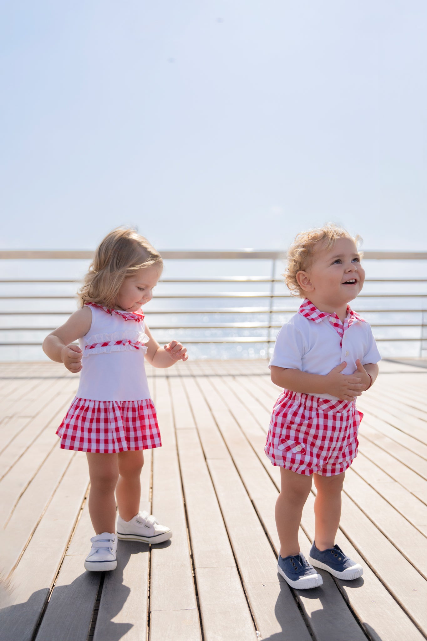 MIRANDA Red & White Gingham Boys Short Set - 516/23