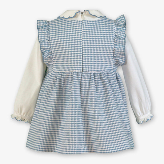 PRE ORDER AW25 MIRANDA Blue Check Girls Blouse & Pinafore - 520V