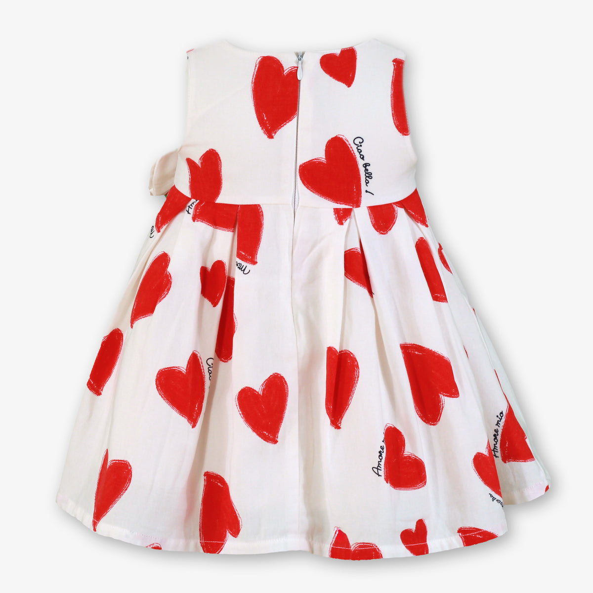 Miranda Corazon red and white heart print girls dress alternate view