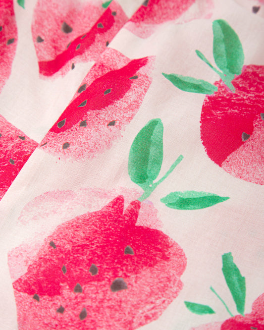 TUTTO PICCOLO SS25 Costa Rica Girls Strawberry Print Playsuit