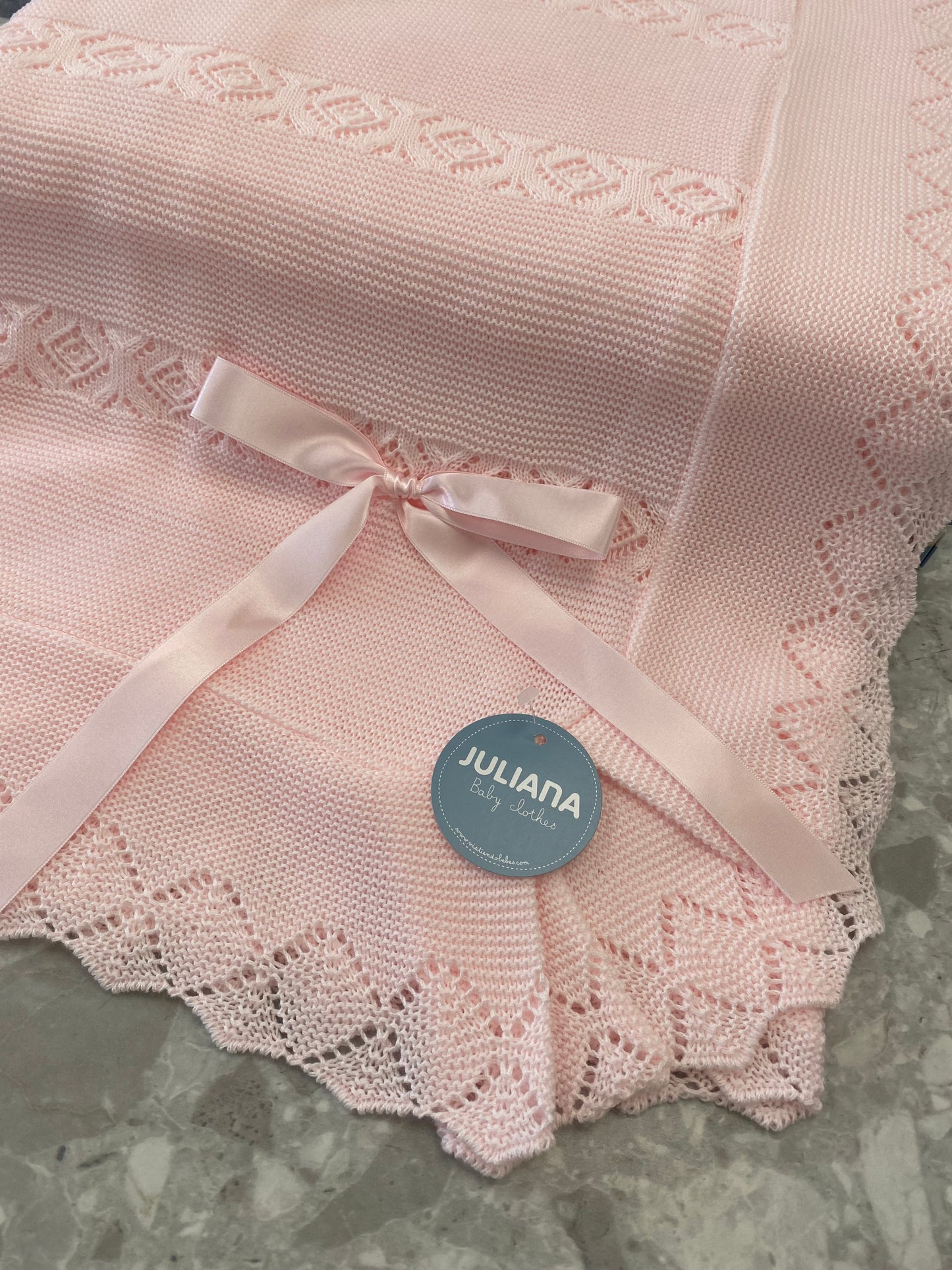JULIANA LAYETTE Rombos Pink Knitted Blanket - J7001