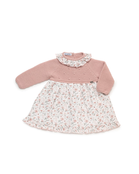 AW25 JULIANA Arte Girls Powder Pink Floral Dress - 25643