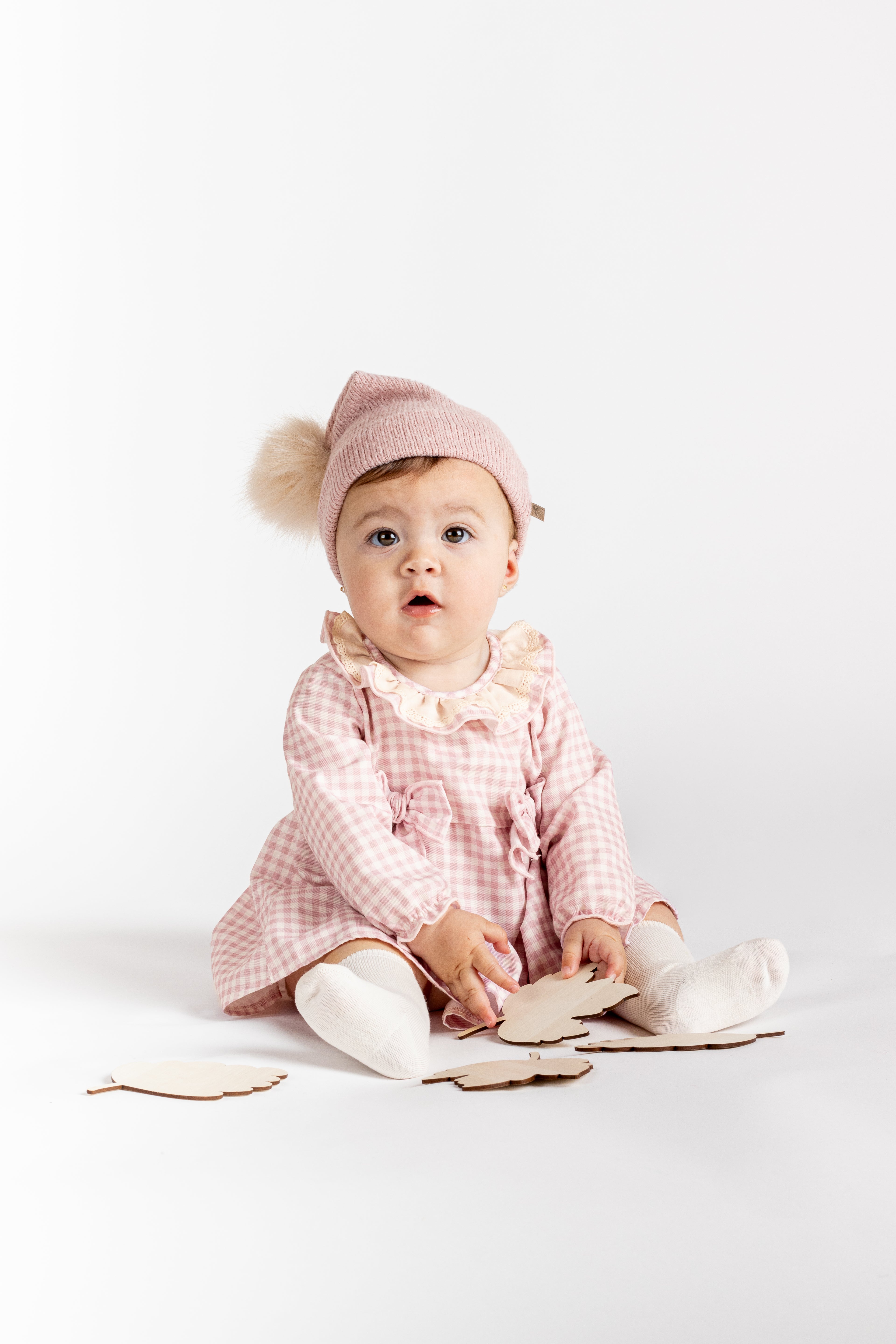 AW25 CALAMARO Berg Girls Pink Gingham Dress - 21303
