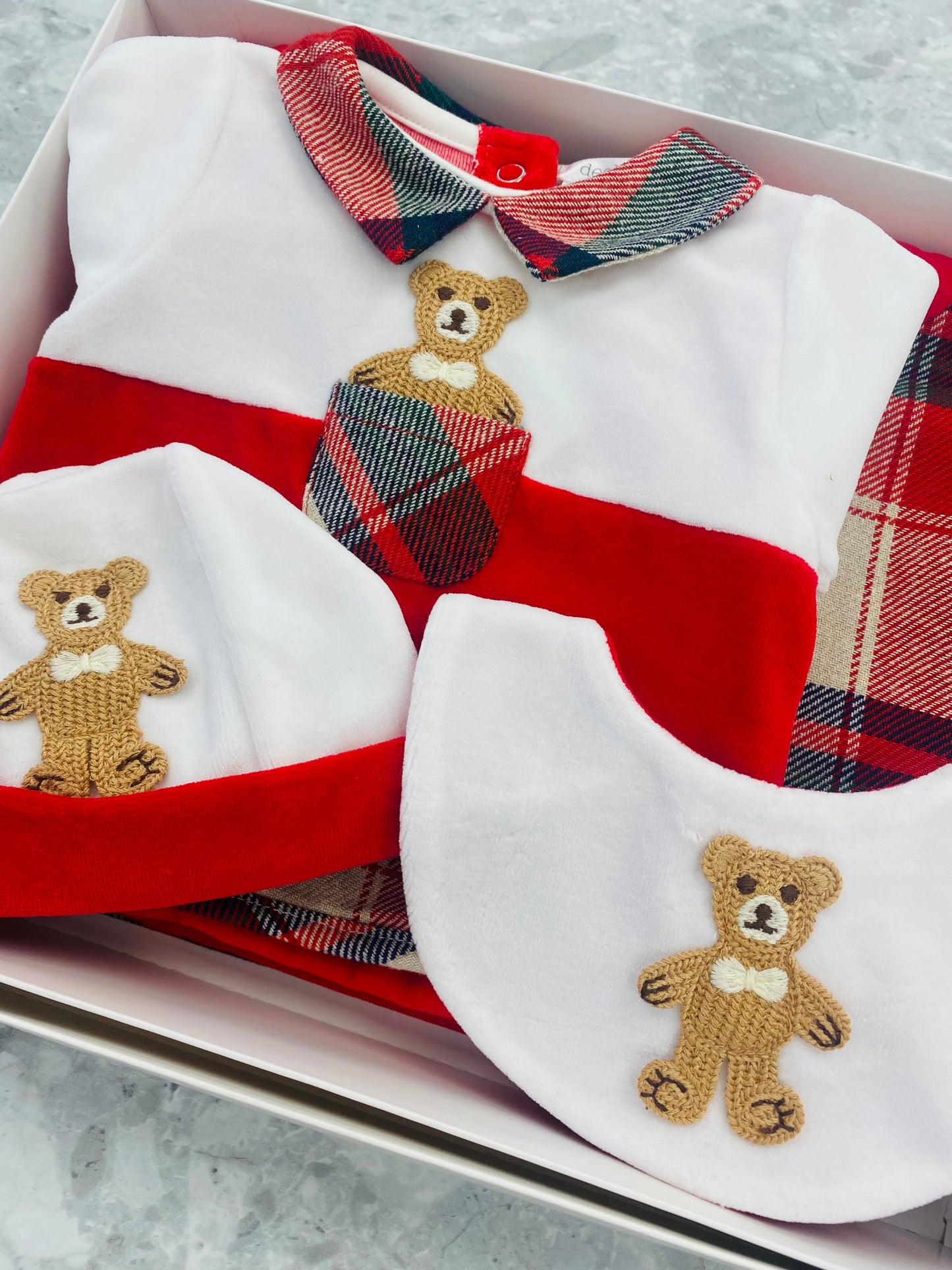 AW25 DEOLINDA Christmas Boys Red Four Piece Layette Set - 25137