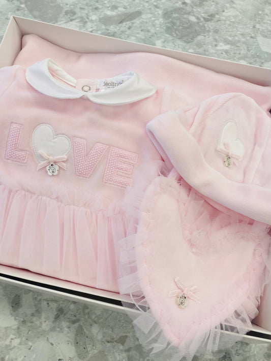 AW25 DEOLINDA Love Girls Pink Four Piece Layette Set - 25113