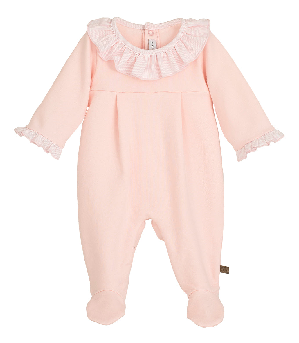 AW25 CALAMARO Labeche Girls Pink Babygrow with Frill Collar - 33050