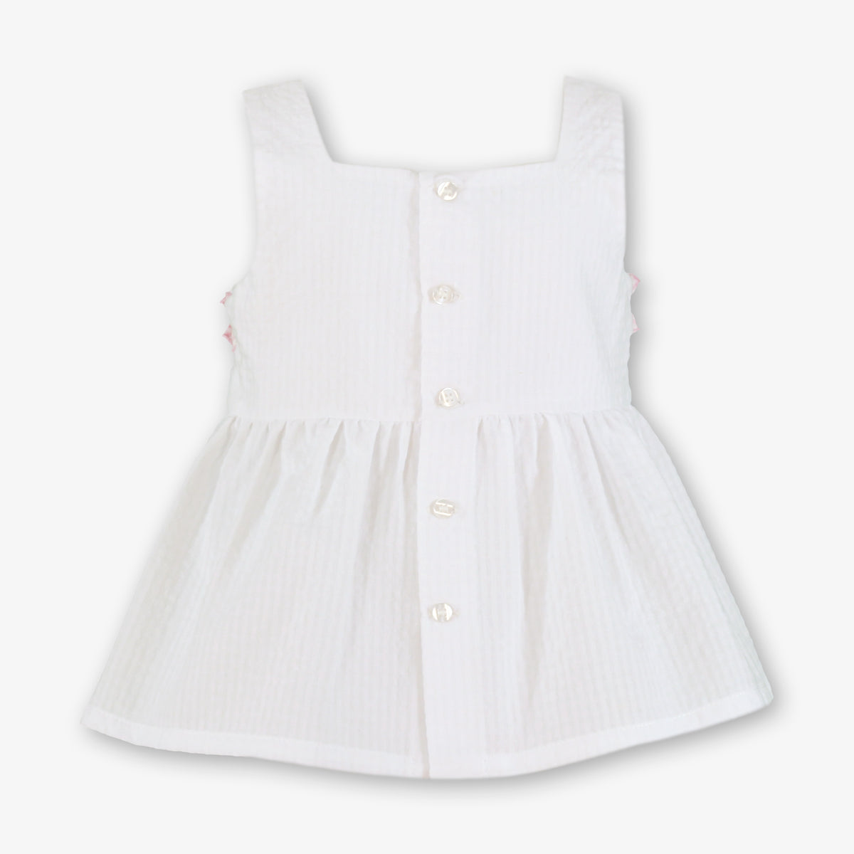 Miranda Pink Gingham girls skirt set back view