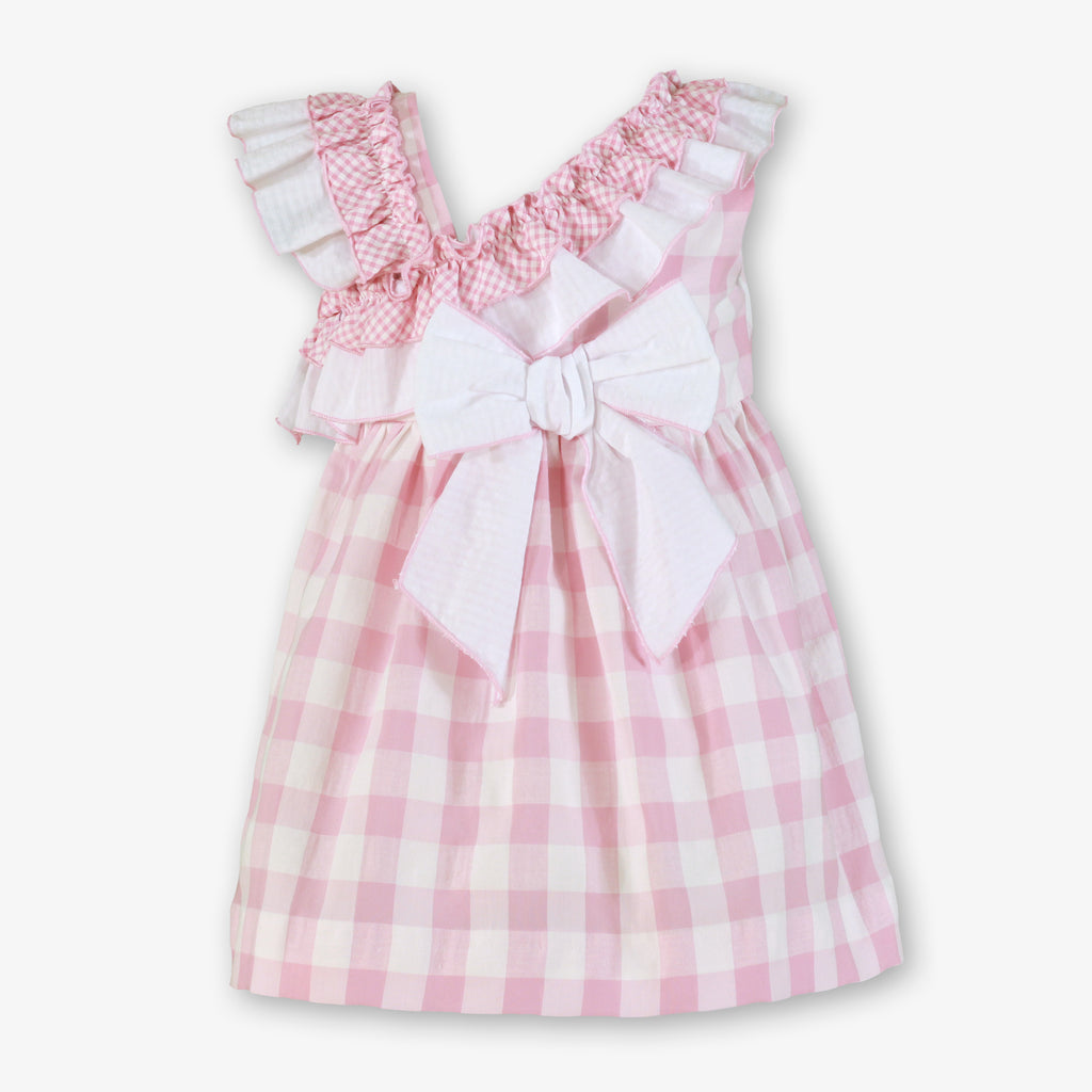MIRANDA Pink Gingham Girls Dress - 602V