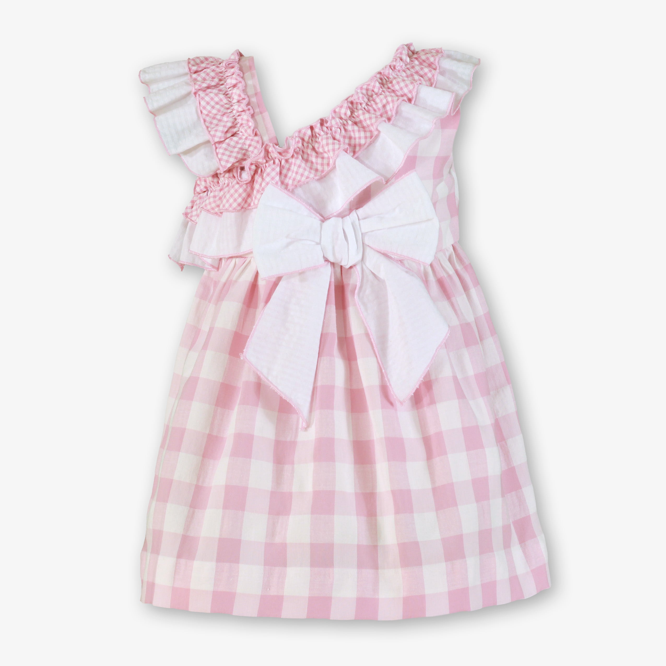 MIRANDA Pink Gingham Girls Dress - 602V