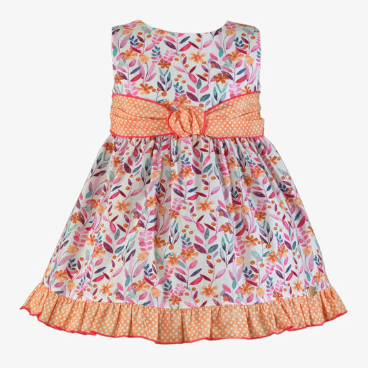 MIRANDA SS25 Orange Girls Floral Dress - 604V