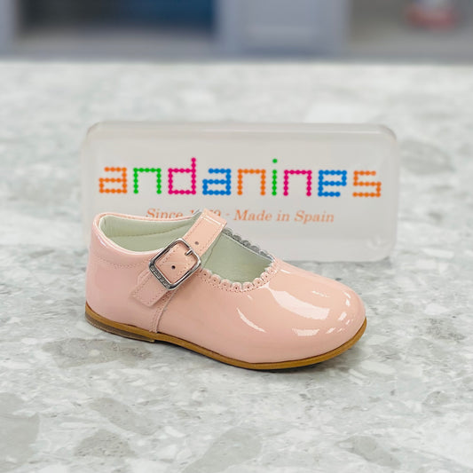 Andanines Pink Patent Leather Girls Mary Jane Shoes