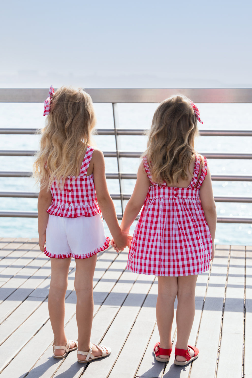 MIRANDA Red & White Gingham Girls Short Set - 616/23
