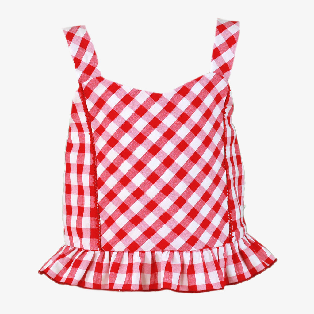 MIRANDA Red & White Gingham Girls Short Set - 616/23