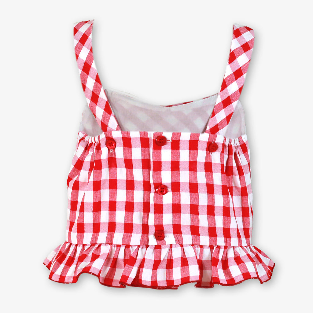 MIRANDA Red & White Gingham Girls Short Set - 616/23