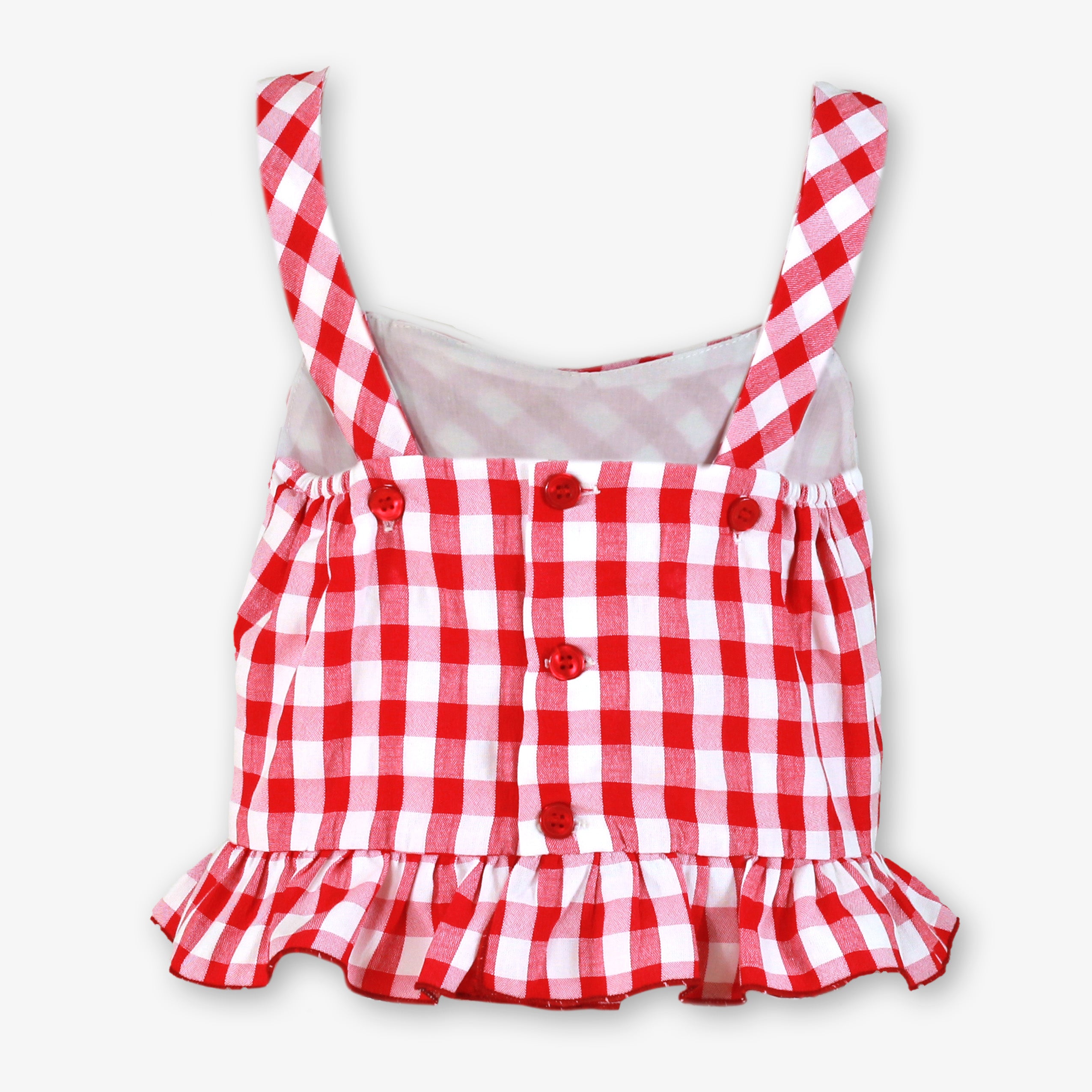 MIRANDA Red & White Gingham Girls Short Set - 616/23