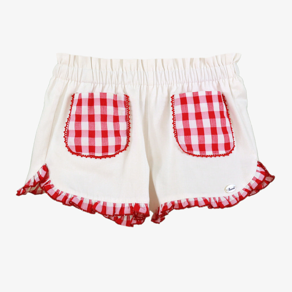 MIRANDA Red & White Gingham Girls Short Set - 616/23