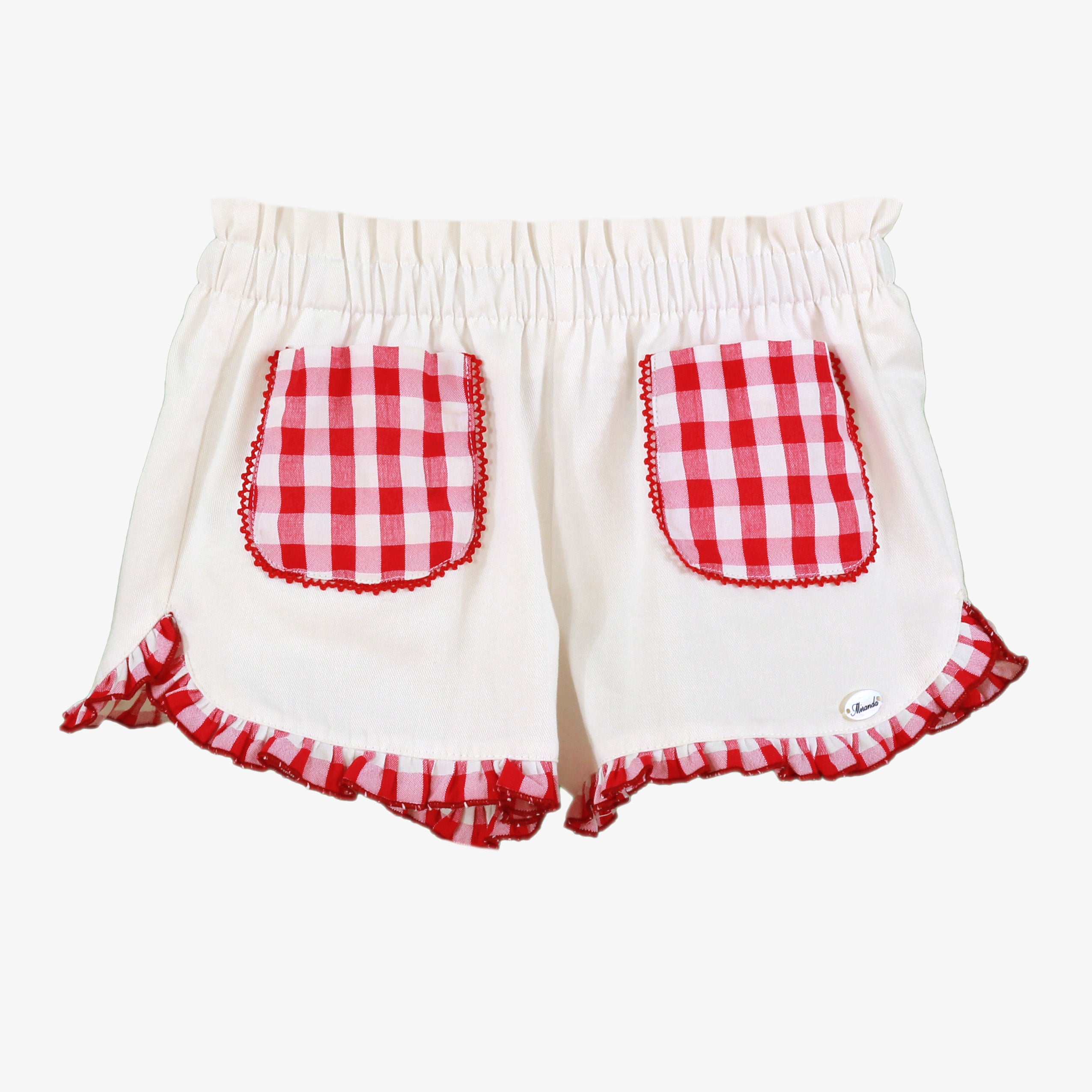 MIRANDA Red & White Gingham Girls Short Set - 616/23