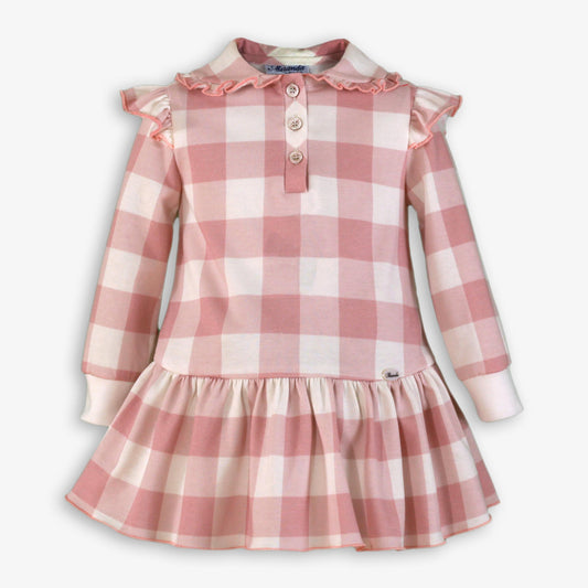 AW25 MIRANDA Pink Check Girls Dress - 617V