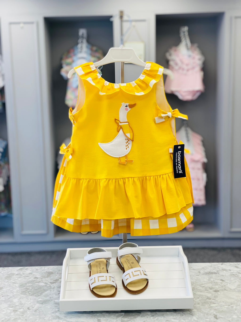 BASMARTI Pato Girls Yellow Duck Sun Dress