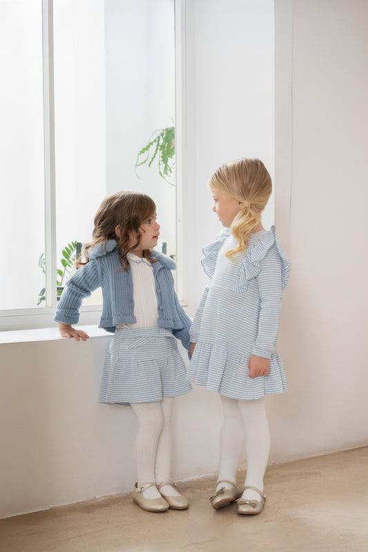 PRE ORDER AW25 MIRANDA Blue Check Girls Dress - 620V