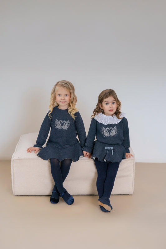AW25 MIRANDA Girls Navy Swan Jam Pant Set - 622