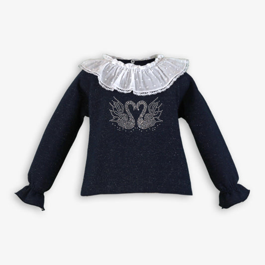 PRE ORDER AW25 MIRANDA Girls Navy Swan Jam Pant Set - 622