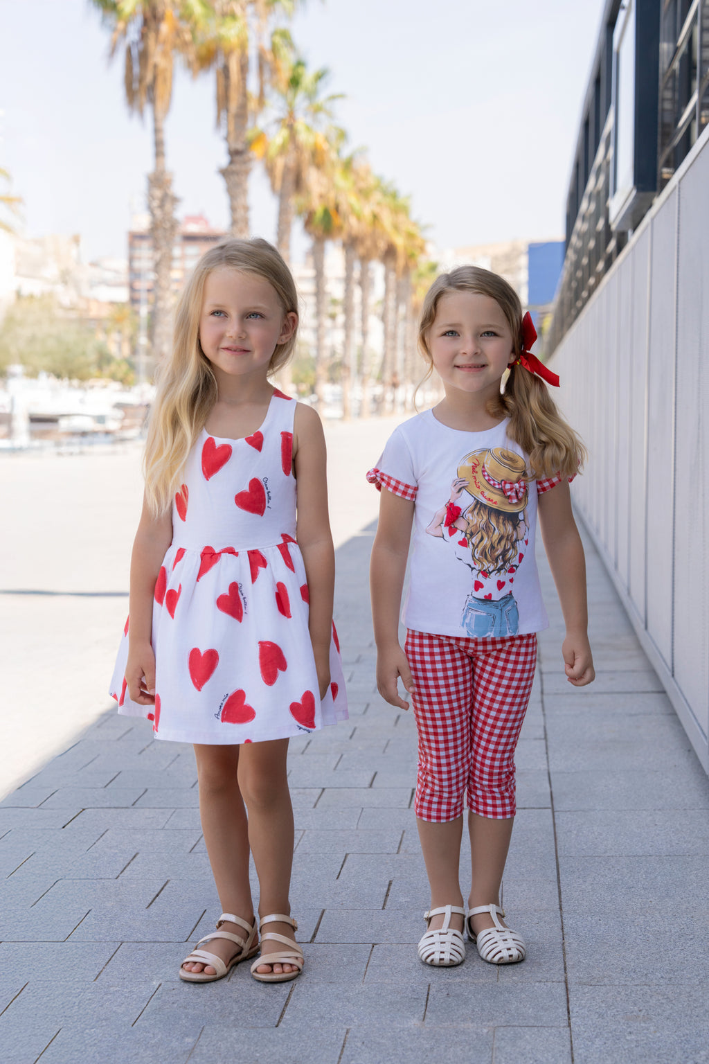 MIRANDA Red Gingham Girls Leggings Set - 624/5