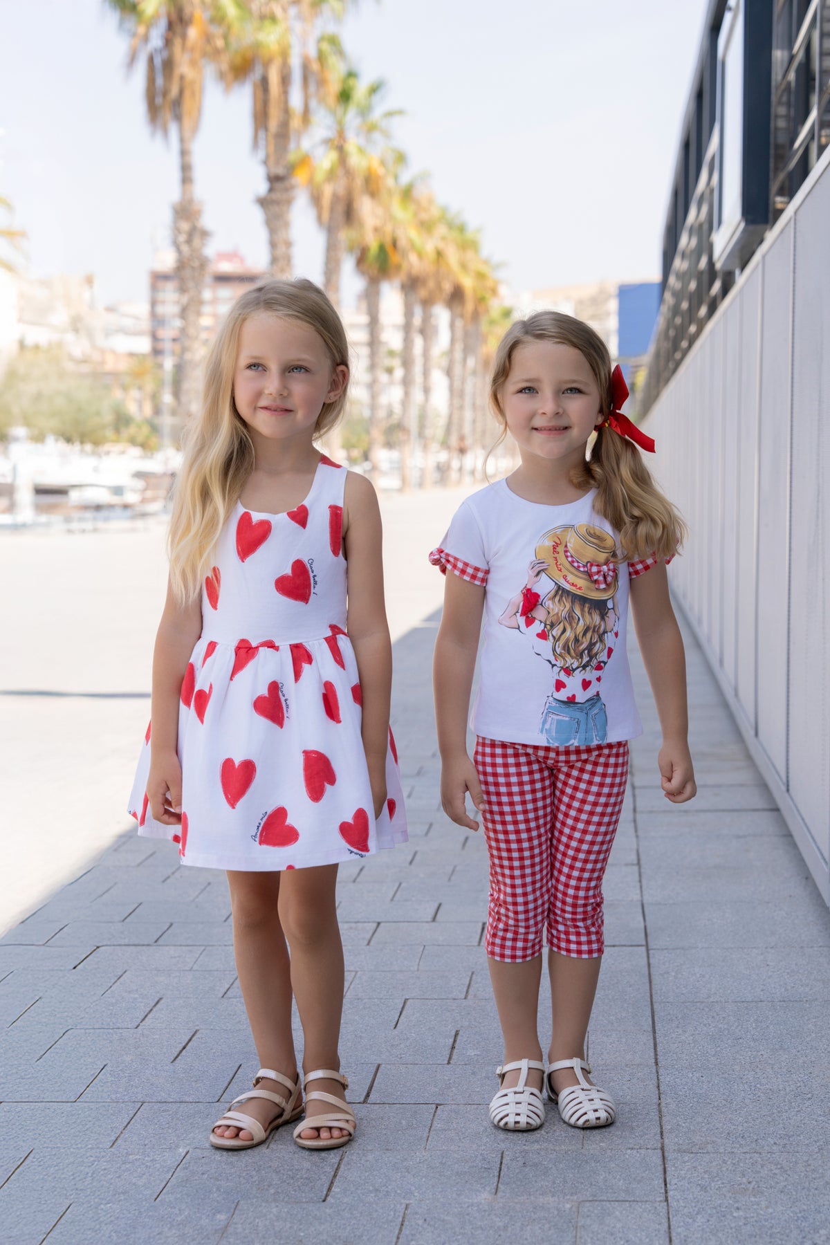 Miranda Corazon girls red and white heart print dress product image
