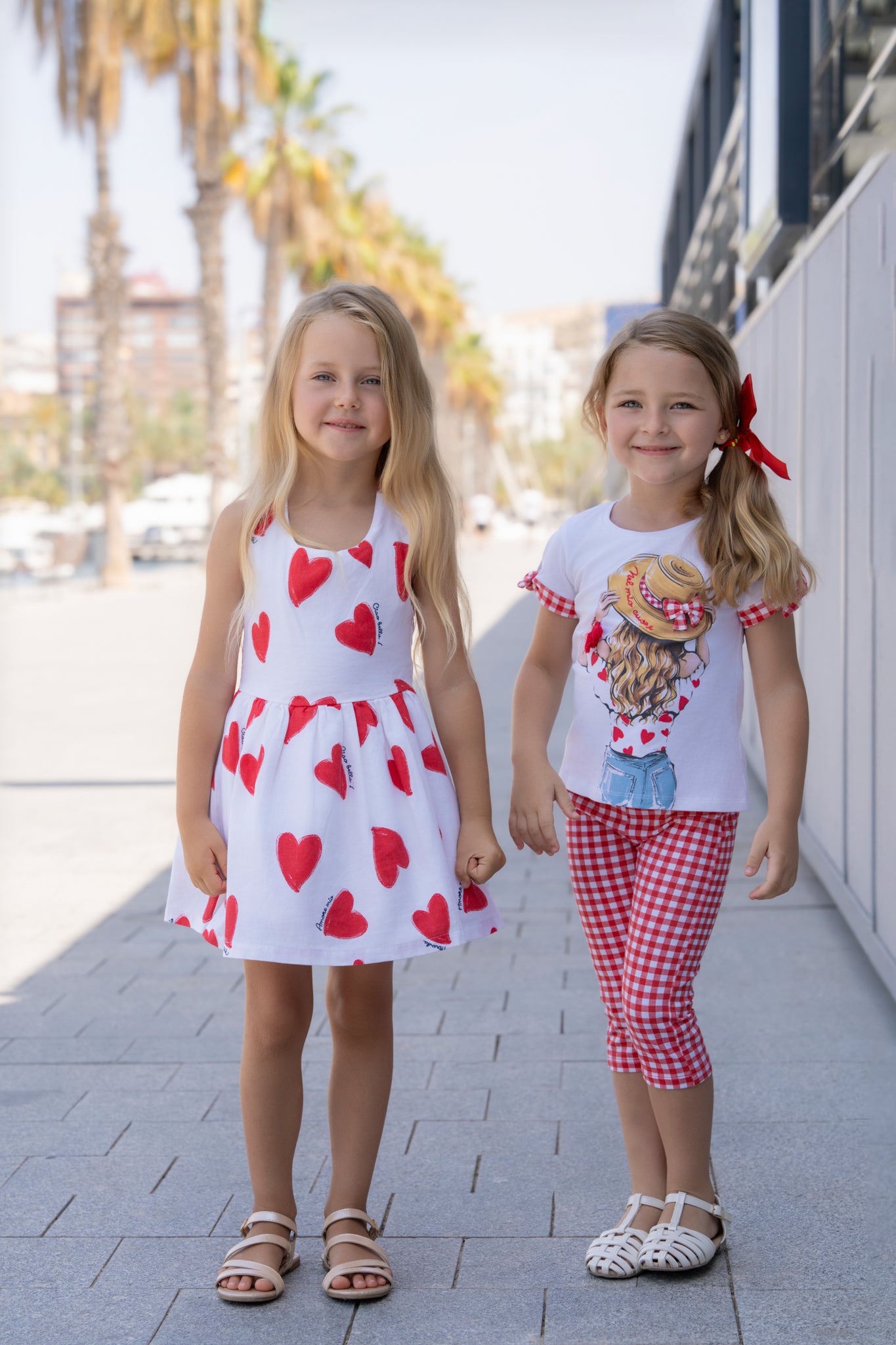 PRE ORDER MIRANDA Corazon Girls Red Gingham Leggings Set - 624/5